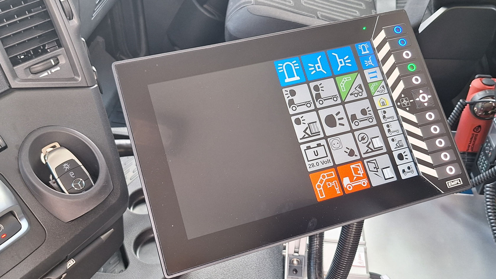 The image shows a digital control display.