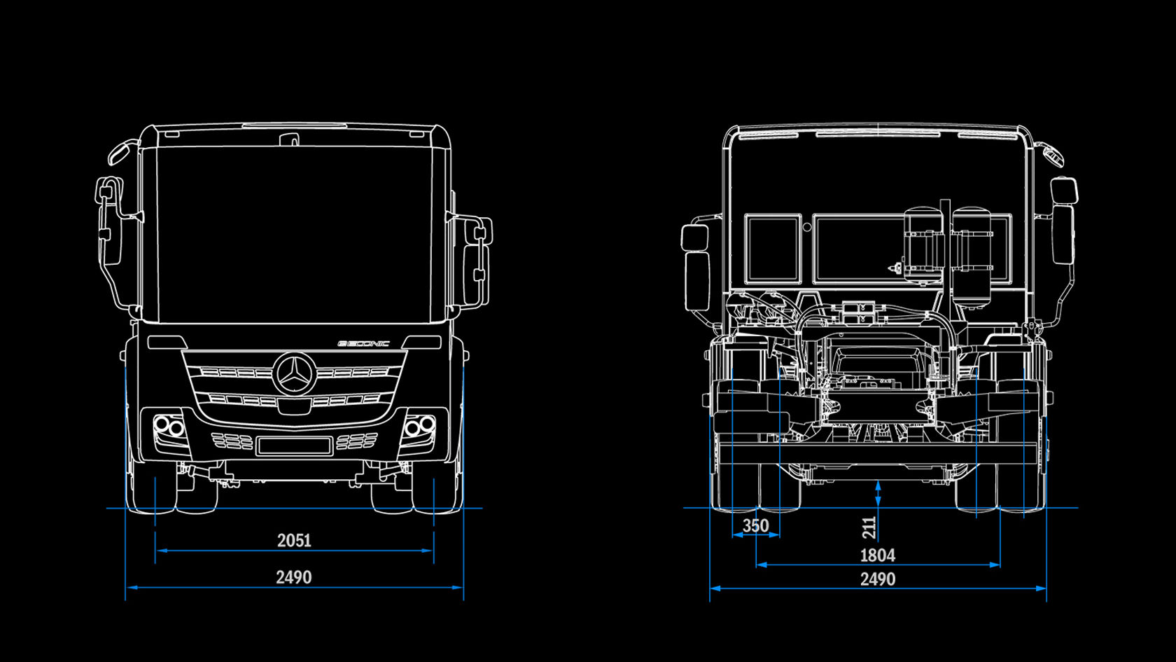 F0R-eEconic-6x2-4-40 Schemi della vista frontale e posteriore 