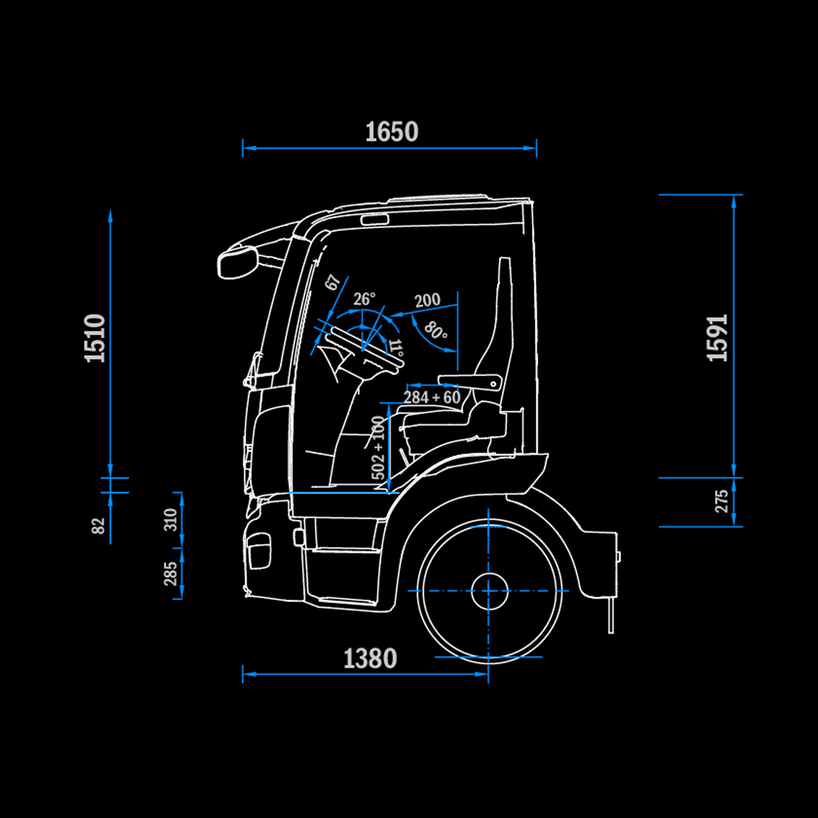 S-Cab ClassicSpace, tipper vehicle, 2.30 m, tunnel, side view