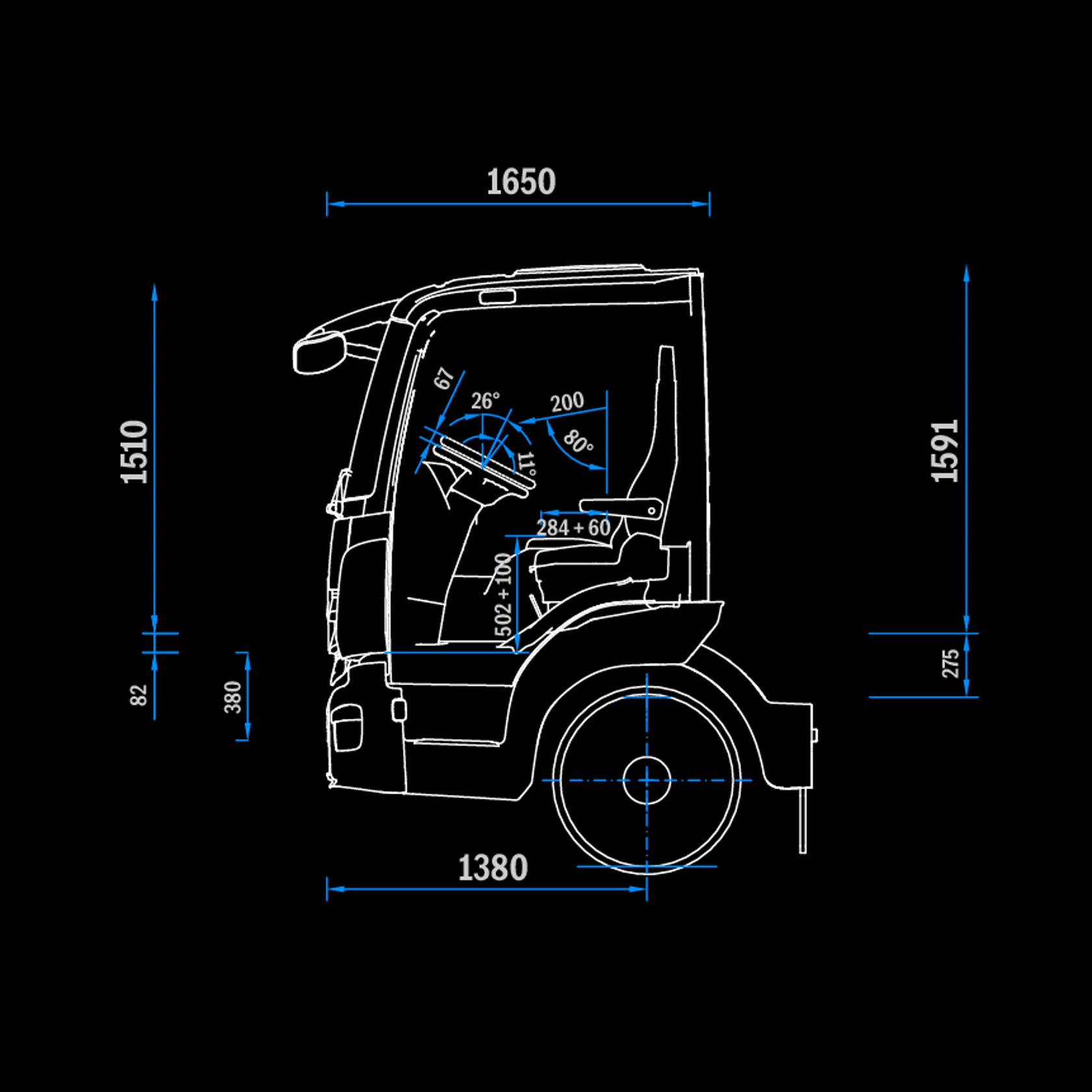 S-Cab ClassicSpace, extended, 2.30 m, tunnel, side view