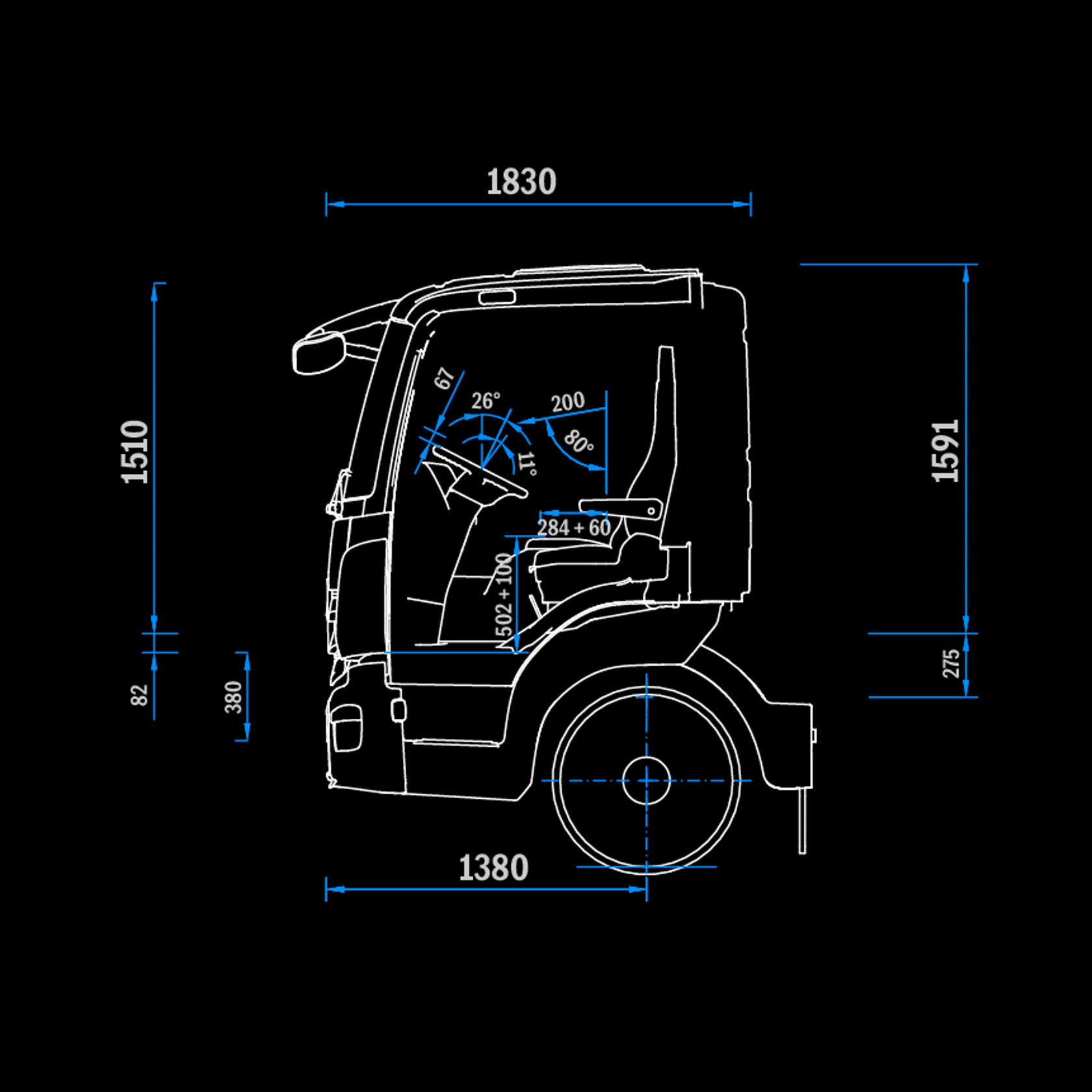 S-Cab ClassicSpace, Tipper, 2.30 m, tunnel, side view