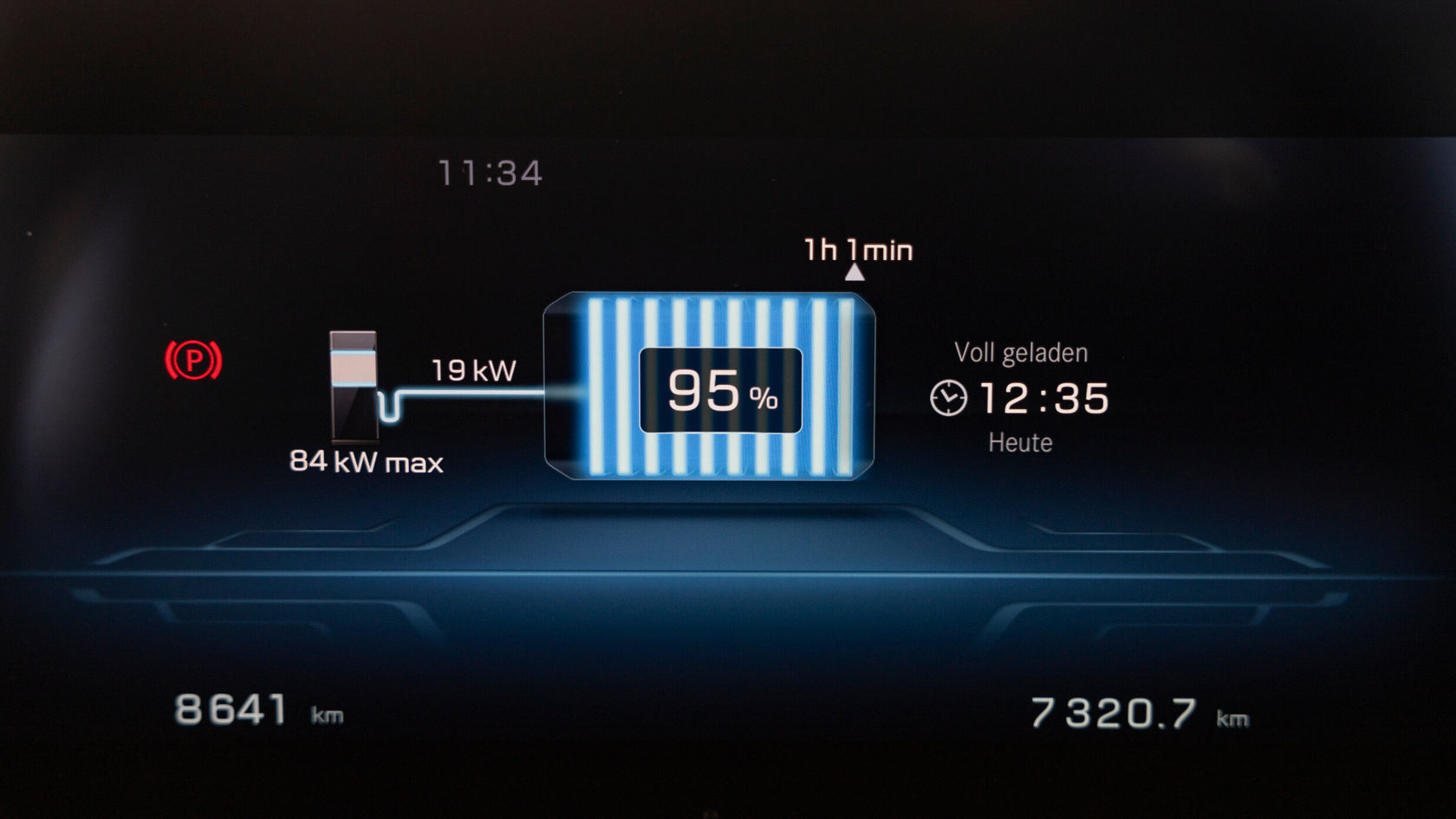 Anzeige des Batteriestatus eines Mercedes-Benz eActros.