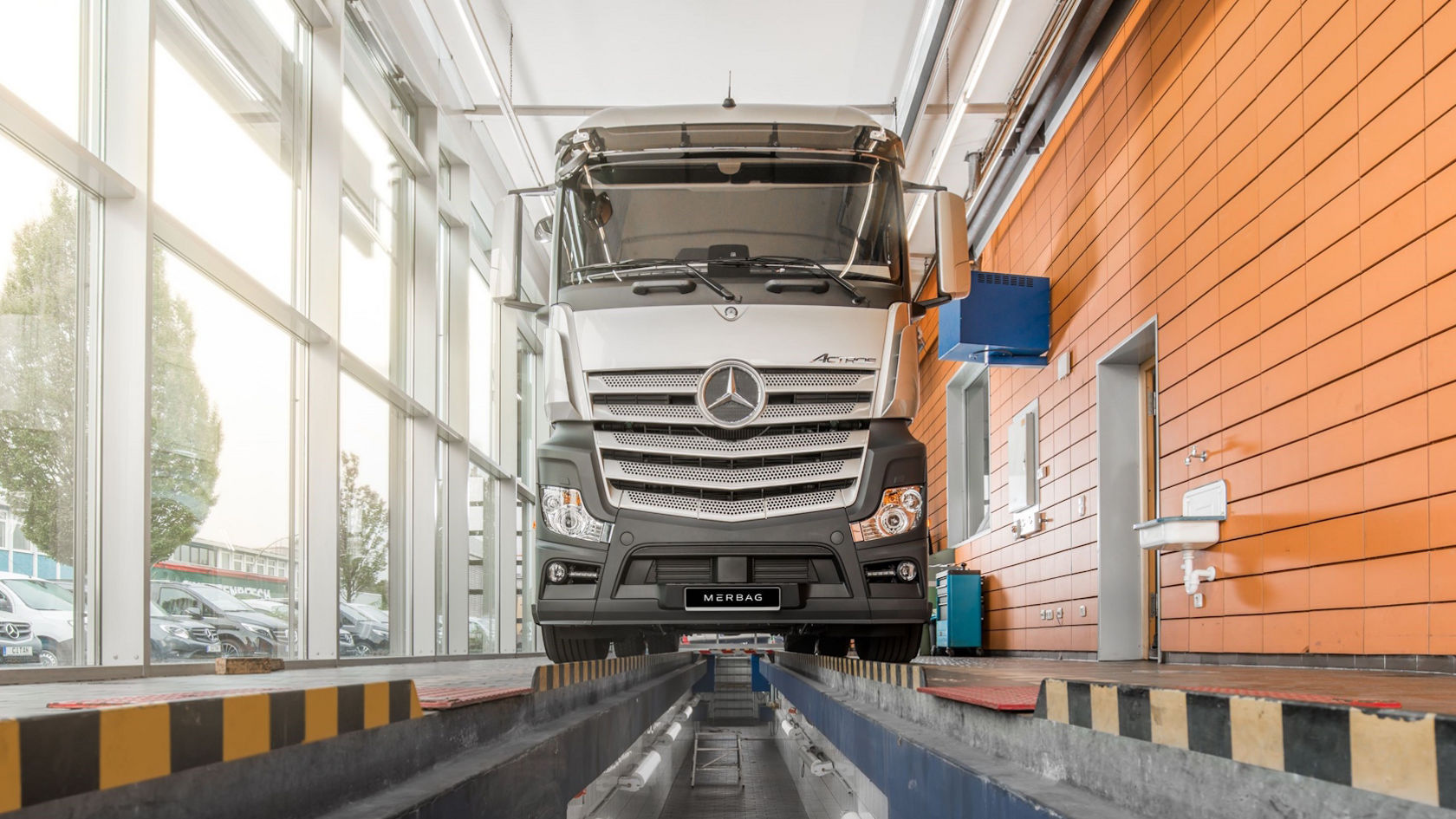 LKW Werkstatt der Merbag GmbH in Schierstein.