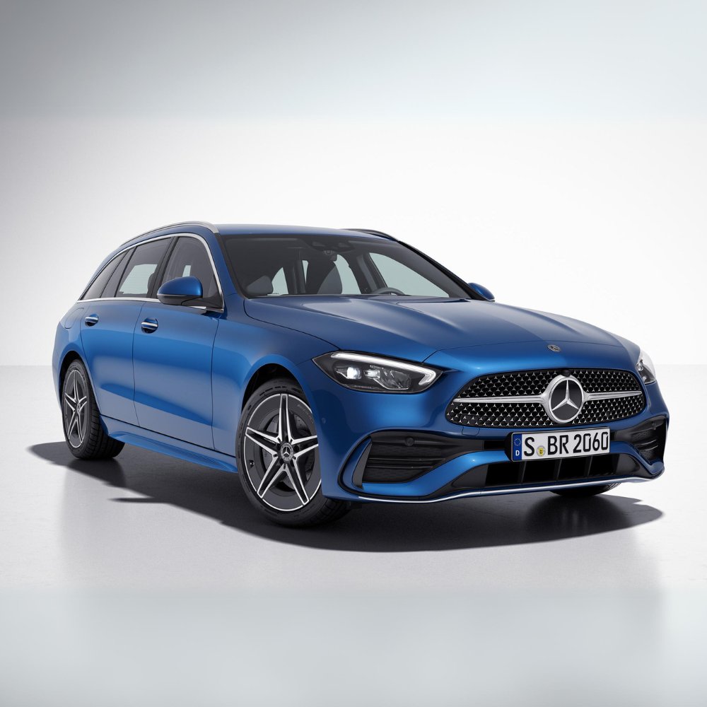 blauer mercedes-benz pkw