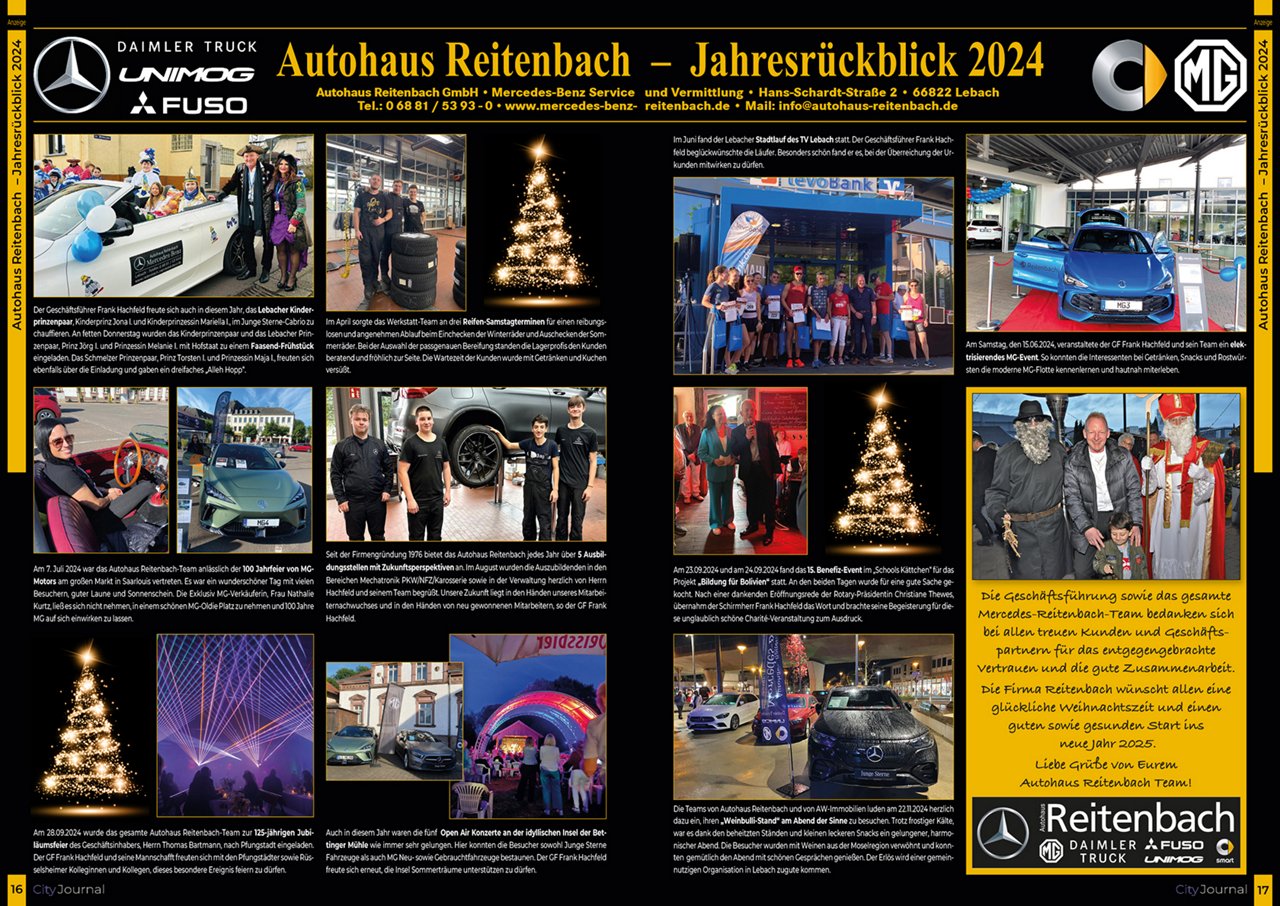 Bericht Jahresrückblick 2024 mit vielen Fotos und Text zu Aktivitäten im Autohaus 
