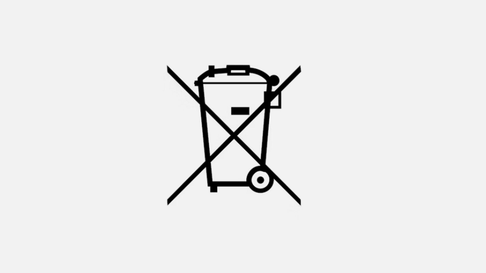 Sümbol läbikriipsutatud prügikastiga