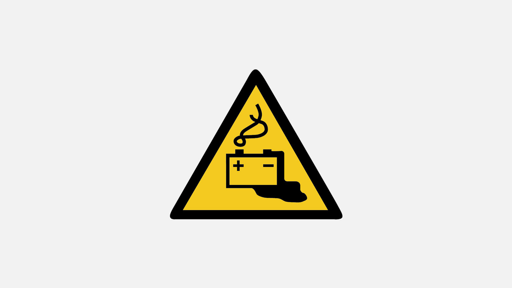 Ikoon Hoiatus akudega seotud ohtude eest